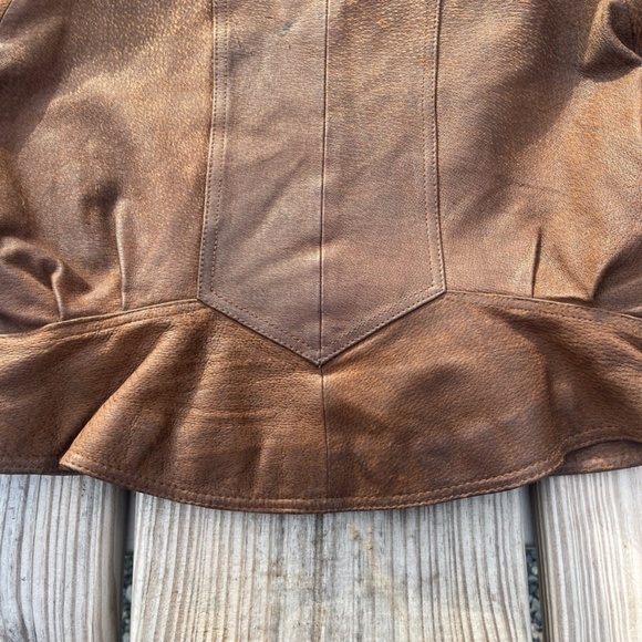 Vintage 80’s brown leather jacket sz Med - Picture 11 of 16